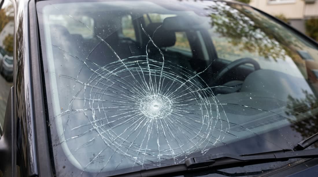 Cracked windshield